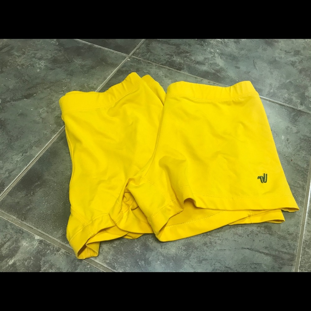 2 gold VARSITY cheer spandex
